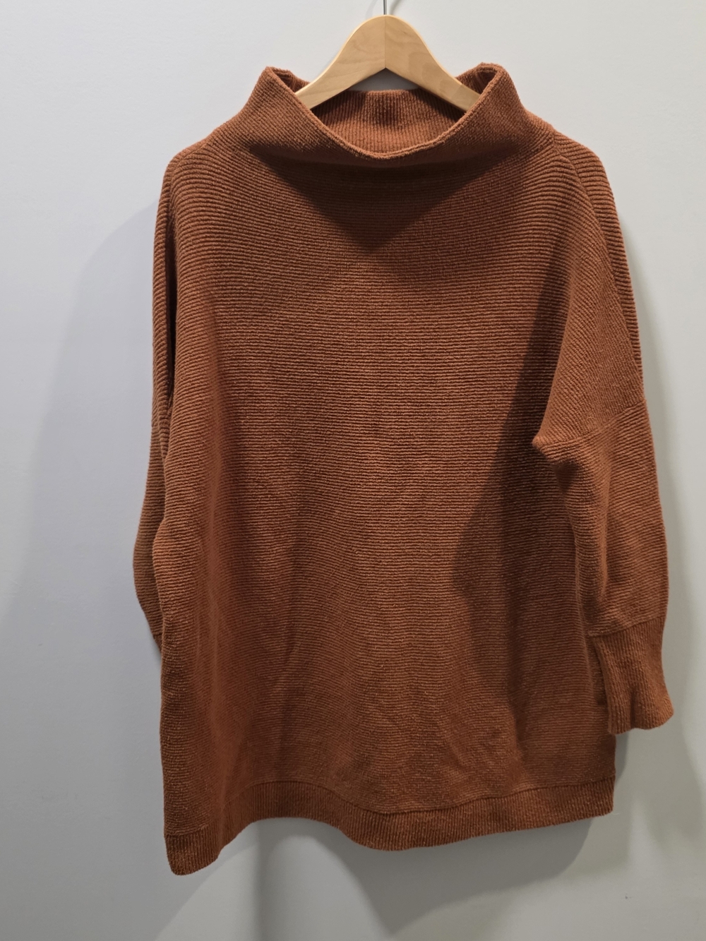 Free People Rust Brown Oversized Cowl Neck Sweater Xs